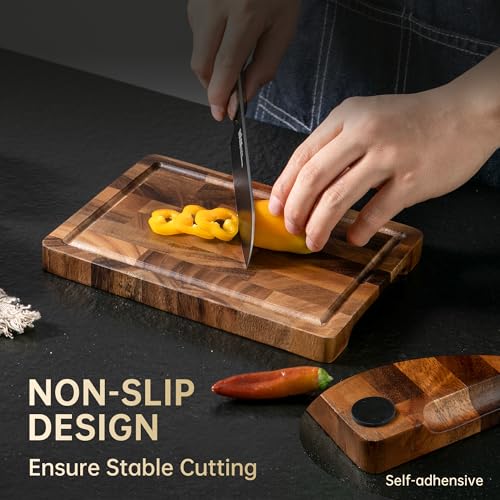 Image of THETCHRY Walnut Wood Cutting Board for Kitchen, Small Chopping Board Portable, Compact Size for Daily Prep Stable Use, 9 inchx6 inchx0.8 inch