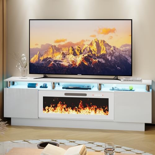 LEMBERI 70 Inches Fireplace TV Stand for TVs up to