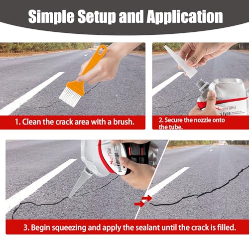 Image of Concrete Crack Filler, Asphalt Crack Filler,Asphalt Self-Leveling Cement Filler, Concrete Crack Sealant, for Driveways, Walls, Patios, Garage Floors - Quick-Dry, Strong Bond(2 PCS)
