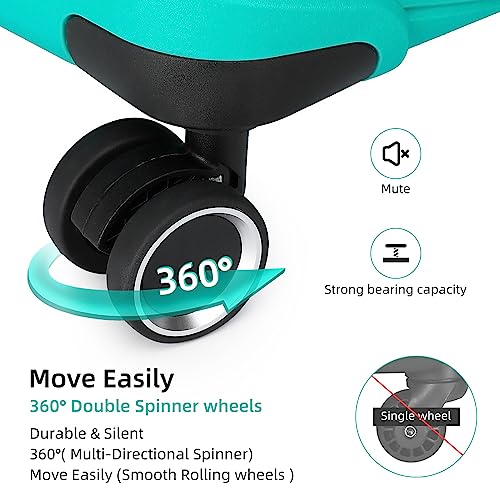 Leaves King Luggage Sets 5 Piece, Expandable(Only 24"&28") Pp Suitcase With Spinner Wheels, Durable Luggage Sets Clearance Carry On Luggage Suitcase Set For Women Men, Aqua Blue #TOP1