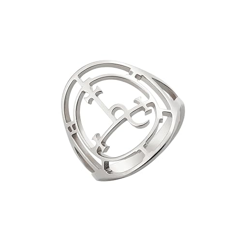 EUEAVAN Sigil of Lilith Ring for Women Men Demon Lilith Goddess Statement Ring Lucifer's Sign Pagan Witchcraft Mythology jewelry Lilith Gift