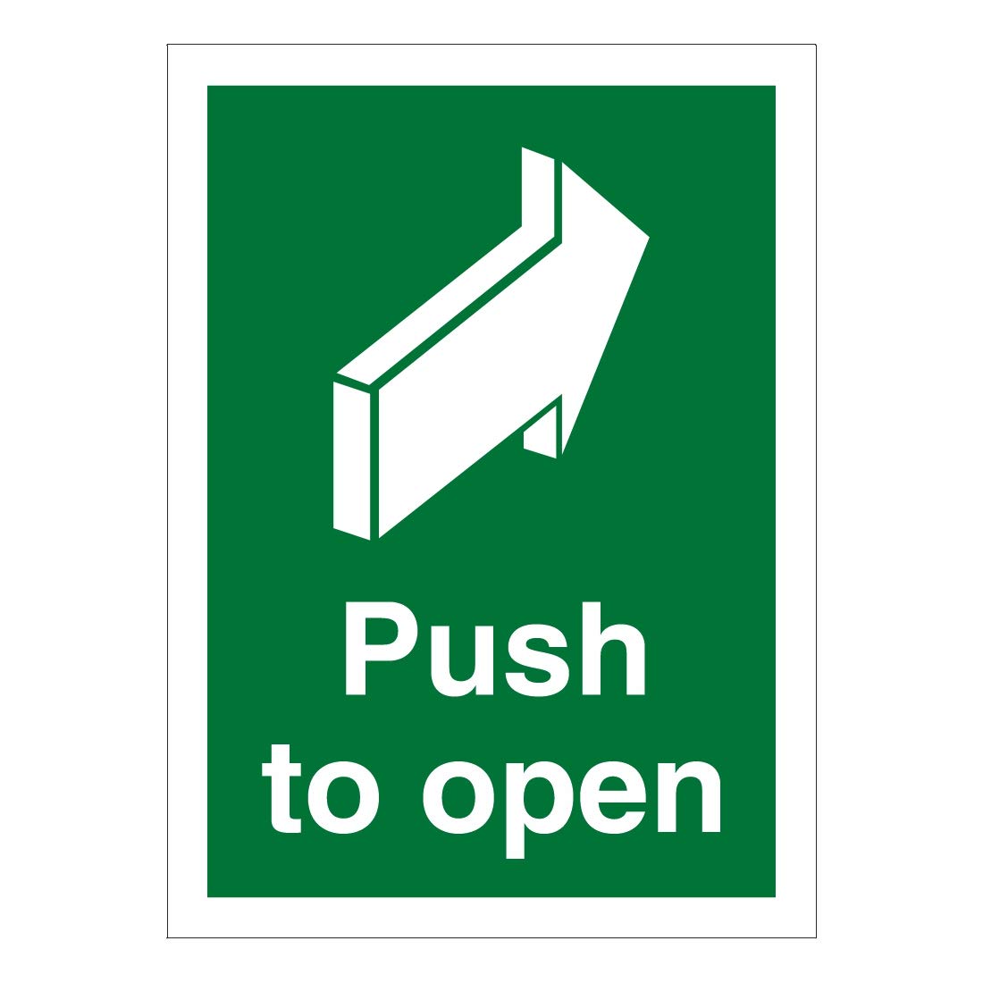 In Emergency Push Bar To Open Safety Sign (L) - Self Adhesive Sticker (450m X 150mm