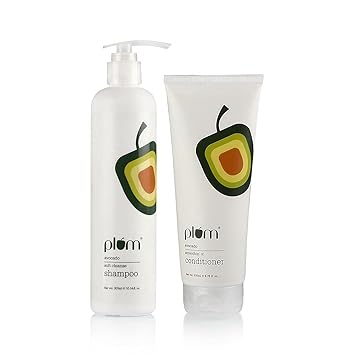 Plum Avocado Daily Anti-Frizz Haircare Duo | Gentle Shampoo & No Build-Up Conditioner for Smooth Hair | Deep Nourishment with Argan & Shea