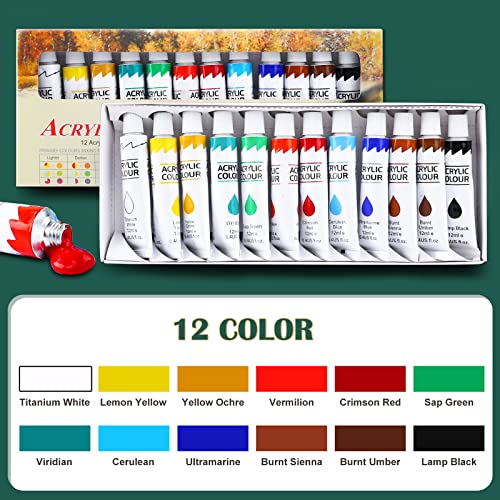 image for ESRICH Acrylic Paint Canvas Set,52 Piece Professional Painting Supplie