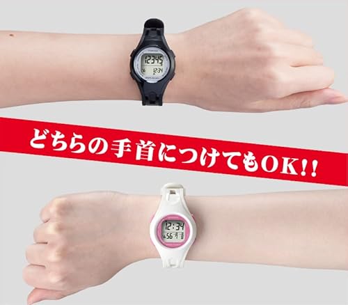 山佐 ウォッチ万歩計 DEMPA MANPO ホワイト×ピンク TM-460WP