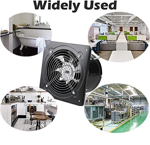 Ventilador de extracción Nalle de 6 pulgadas, 40 W, para instalación en pared, ventilador de extracción para cocina, baño, lavandería, inodoros, garaje, centro comercial y oficina (negro) miniatura 6