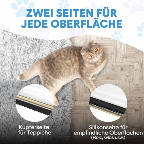 Okköbi Carpet Rake - Fellfeger Besen – Pet Hair Remover für Teppich & Möbel – Gummibesen mit Stiel – Hundehaare Entfernen – Teppich Bürste für Tierhaare – Fellfeger für Teppiche & Böden
