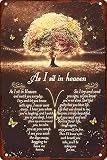As I Sit in Heaven Tin Sign Metal Poster Butterfly Decor Signs Vintage Outdoor Street Home Bar Club Wall Decoration 8×12 Inch -  Casufay