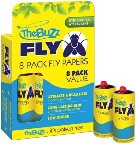 The Buzz Fly Papers, Yellow/Blue (Pack of 8) : Amazon.com.au: Garden