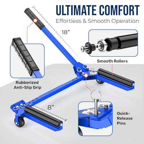 Image of Harpy Eagle Tire Dolly - Foldable Adjustable Width up to 40 inch Tire Wheel Dolly with 240 lb Load Capacity, Pre-Assembled Wheel Lifter Cart for Cars, SUVs, Trucks with Portable Carry Bag /Patent Pending