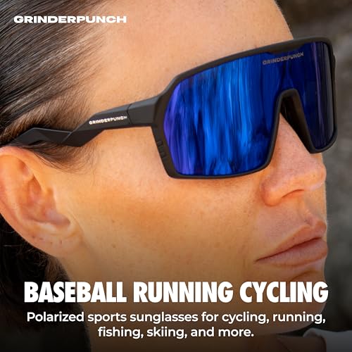 Image of grinderPUNCH Polarized Sports Sunglasses for Men Women UV Protection Shades for Baseball Running Cycling Skiing & Pickleball