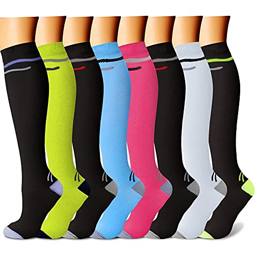 Image of Compression Socks (7 Pairs), 15-20 mmhg is BEST Graduated Athletic & Medical for Men & Women, Running, Flight, Travel, Nurses, Pregnant - Boost Performance, Blood Circulation