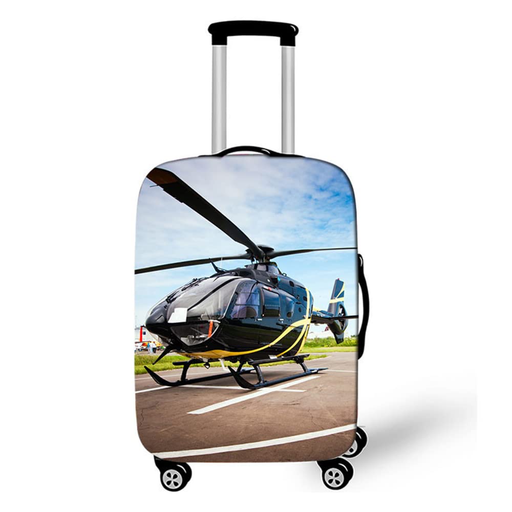 Mateju Koffer Cover 18-32 Inch Bagage Covers Beschermers, 3D Vliegtuig Trolley Case Beschermhoes Wasbare anti-kras Elastische Travel Koffer Protector, Zwart Wit Vliegtuig D, XL