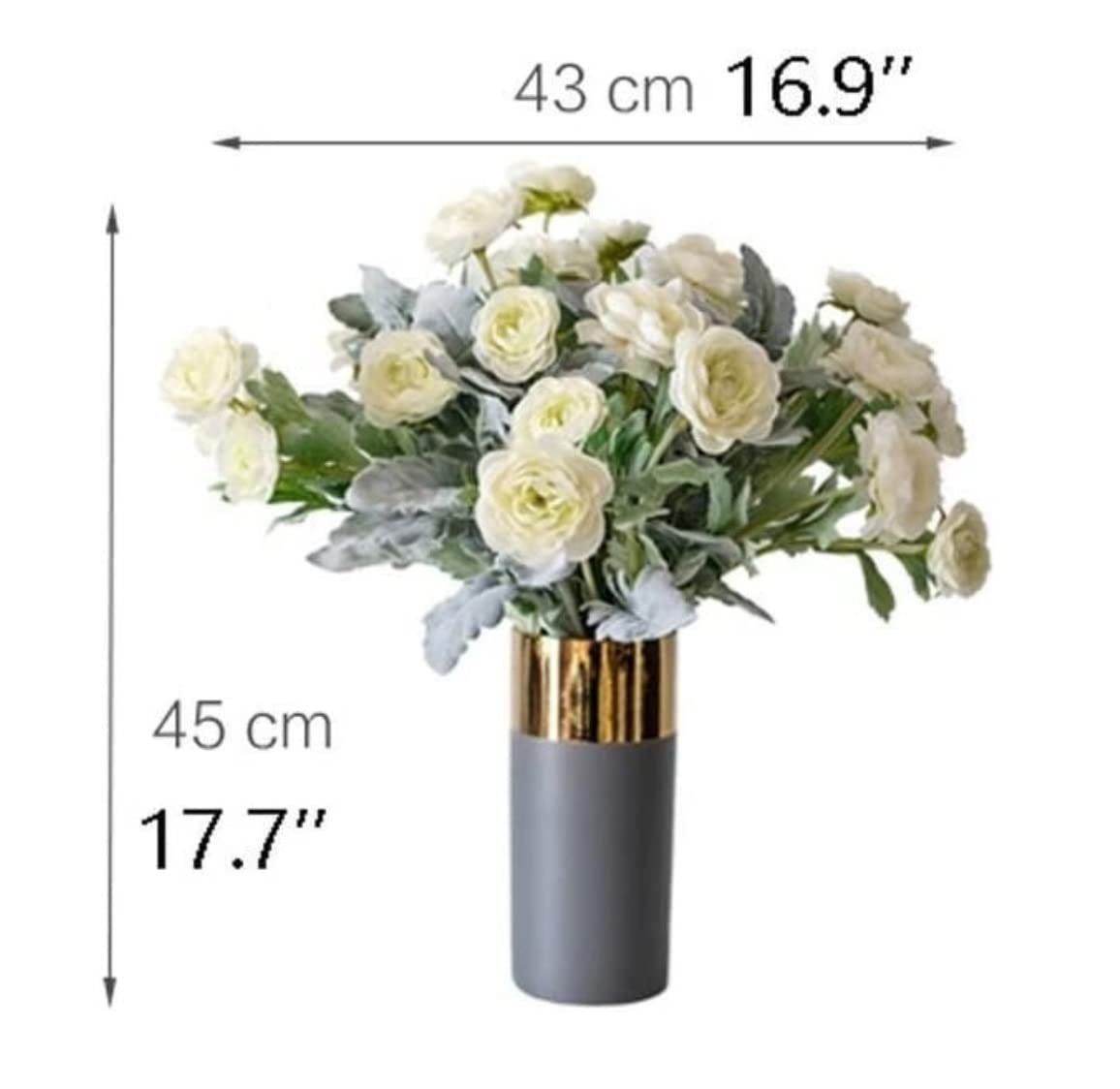 Fleurs artificielles dans Un Vase - Magnifiquement artificielles - Fausse Fleur avec Vase - Simulation de Fleur - Décoration d'intérieur - Fausse Fleur (Couleur : Jaune,