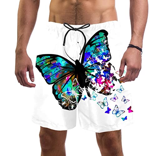 Short de bain homme motif papillon Yuzheng pour la plage