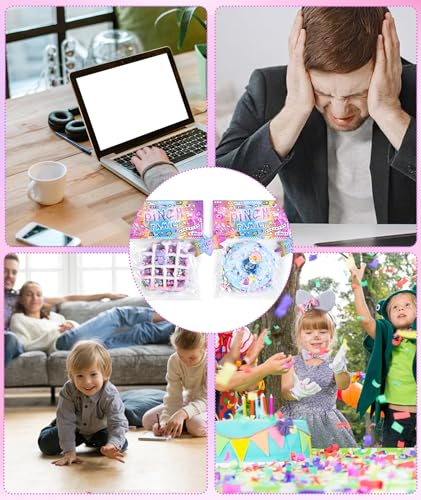Image of Squishy Toy, Taba Squishy, Squishy Biscuit Squishy Fidget Toys Fufu Taba Stress Ball Squeeze Toys Anxiety Relief for Women /Men Stocking Fillers Birthday Gifts163 (Purple and Blue)