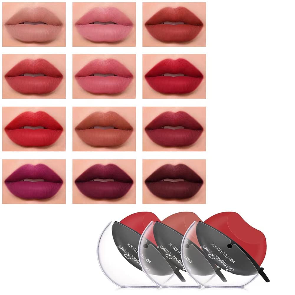 GrindromMatte Lipstick Makeup Long Lasting Moisturizing Cosmetic Beginner ,Matte Velvet Mist Lipstick Designed for Lazy People Lip Shape Lip Gloss Long Lasting Easy to Color Beauty Makeup (Color 2)