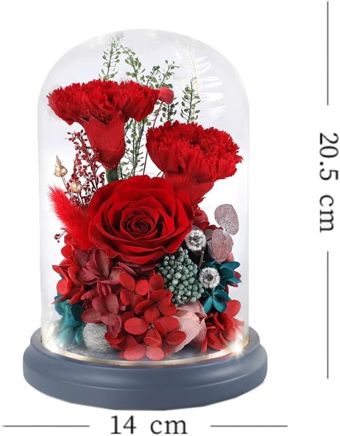 Eternals Flower Glass Cover Dry Bundle Birthday Gift for Teacher's Mother