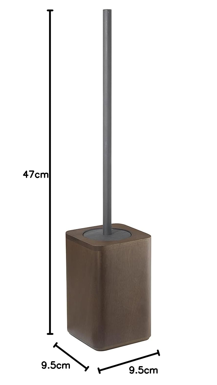GEDY G-Dafne Scopino WC, Misure e peso: 47X9,5X9,5 CM & 0,522 KG, Scopettino wc realizzato in bambù, acciaio, resine, Finitura noce, Scopino bagno design di R&S Gedy, 2 anni di garanzia