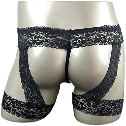 Sissy Mens Lace Panties, Ruffle Panties Thongs G String Mini Skirt Femboy Gay Lingerie Underwear with Garters - Image 3