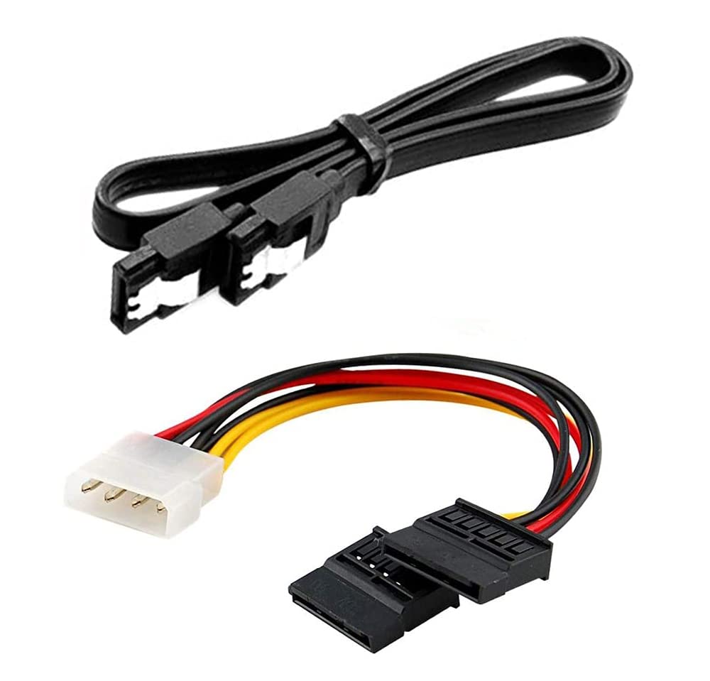 Steko (Combo Pack 1 Piece SATA Data Cable with Locking Latch + 1 Piece 4 Pin Molex to Dual Y Power Sata Cable for Internal Hard Disk Drive, SSD, HDD & DVD Writer (Black)-image-17