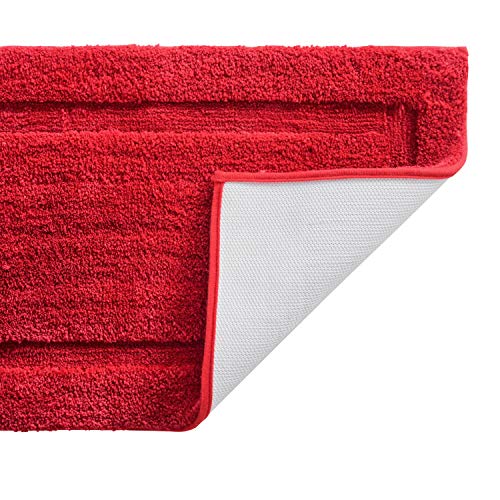 Tomoro Microfiber Non-Slip Bathroom Rug – Extra Absorbent And Quick Dry, Soft Luxury Hotel Door Carpet Shower Bath Mat Waterproof Non-Skid Backing (17.5 X 27 Inch, Red) #TOP12