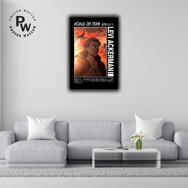 Image of POSTER WALLAH Attack On Titan Anime Poster for Home Office and Student Room Wall | Aesthetic Poster | Wall Decor ATCKONTTN20 (18X12 inch)