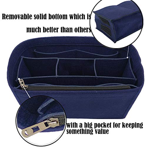 Lexsion Felt Handbag Organizer,Insert Purse Organizer Fits Speedy Neverfull 8001 Blue L #TOP2