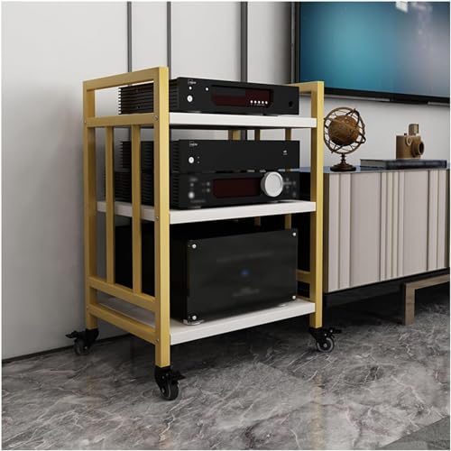 Meuble multimédia à 3 niveaux et étagère ouverte pour composants audio
