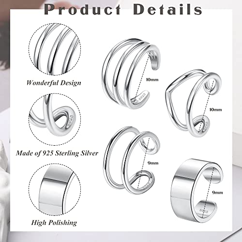 Thunaraz 925 Sterling Silver Ear Cuffs For Women No Piercing Minimalist Helix Fake Piercing Cartilage Cuff Earrings 4 Styles #TOP6