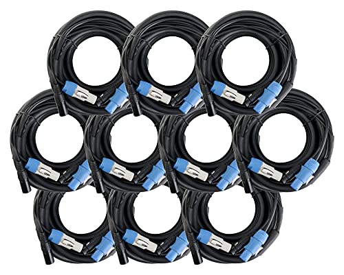 Pronomic Stage PPD-10 Cable Híbrido Powerplug/DMX Set de 10 - Cable combinado para alimentación y señal DMX - Sin enredos al conectar efectos de luz - Longitud: 10 m - Negro
