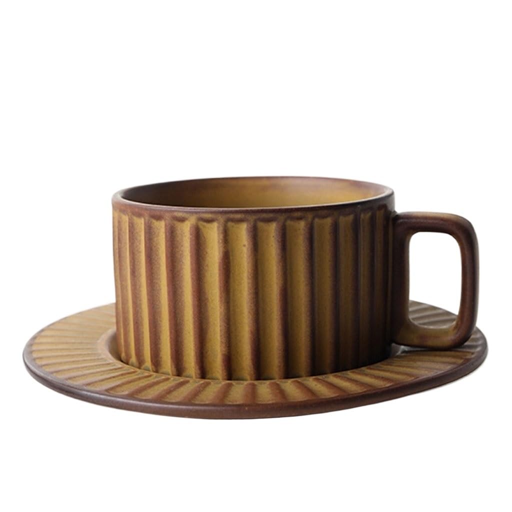 Filiżanki Luksusowy Retro Ceramiczny Zestaw Filiżanek Do Kawy i Spodek Lekki Biuro Domowe Kubek Na Wodę 200 ml Mleko Herbata Filiżanka Kubek do picia (03)