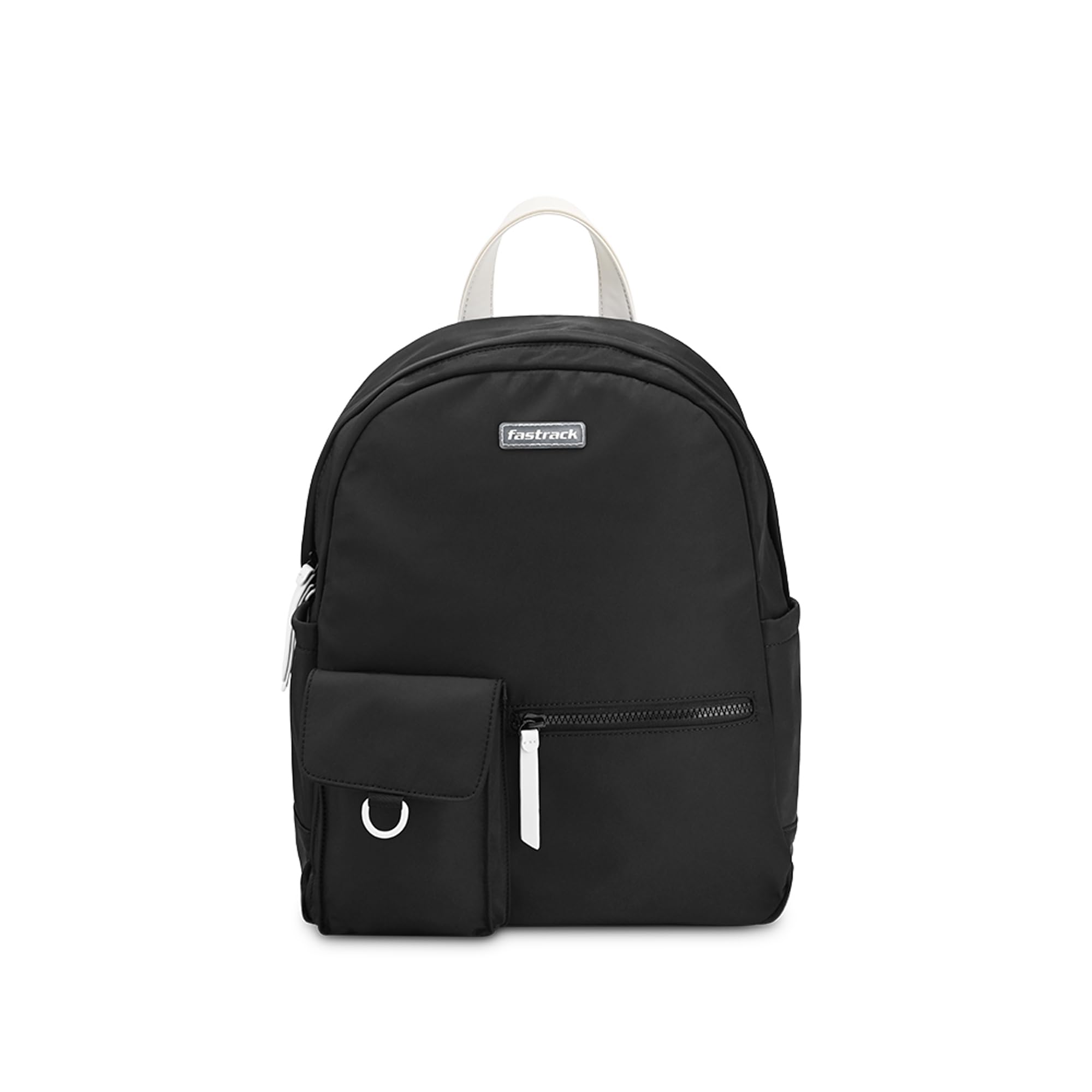 fastrack Black Laptop Backpack for Men & Women | Lightweight Nylon Backpack with 14-Inch Padded Laptop Compartment, Front Zip Pocket & Organiser | Stylish Everyday Backpack for College, Work & Travel-picture-3