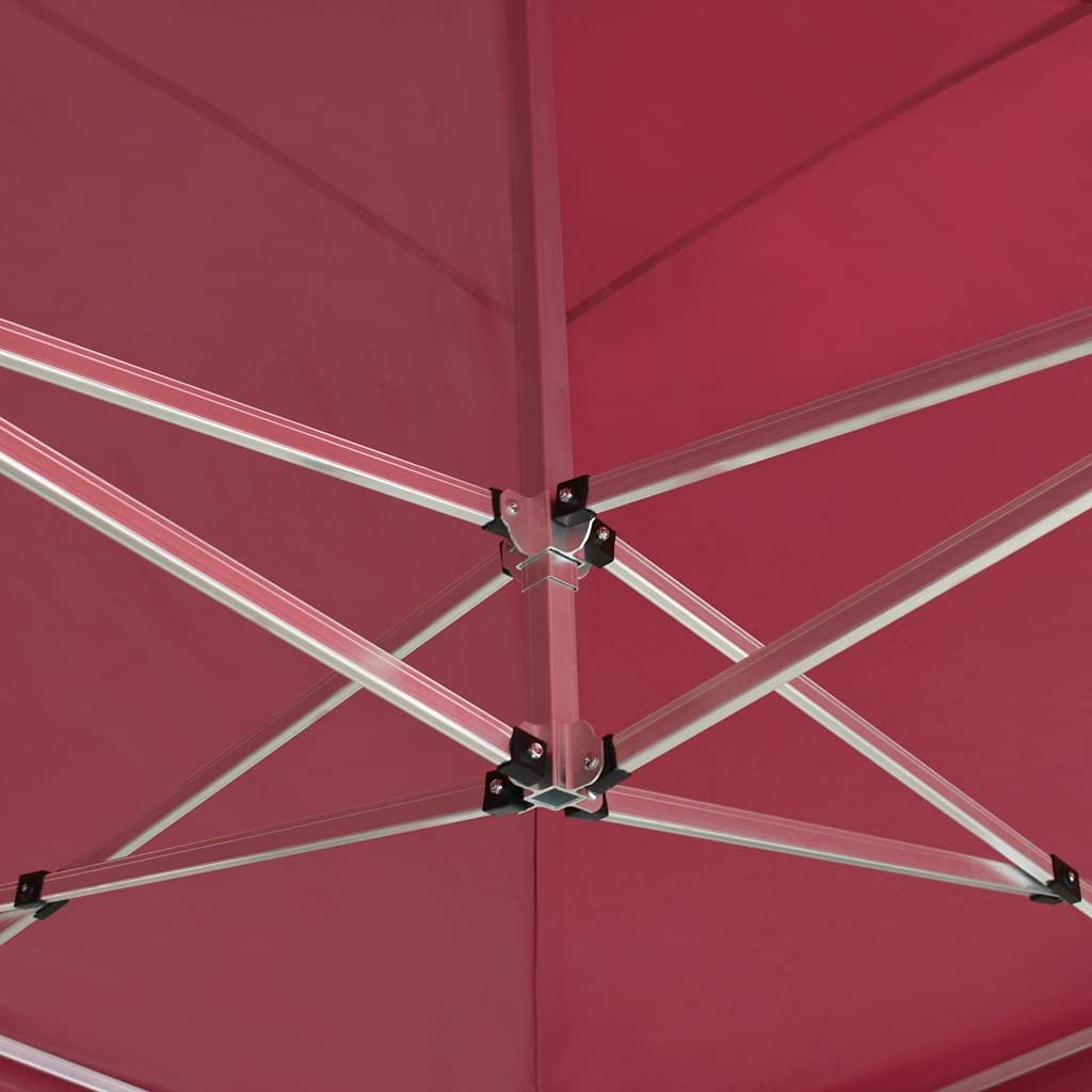 vidaXL Gazebo Pieghevole Classico Elegante Impermeabile Tenda Party Eventi Tendone da Giardino in Lega Alluminio Tessuto Oxfort PVC 4,5x3 m Rosso Vino