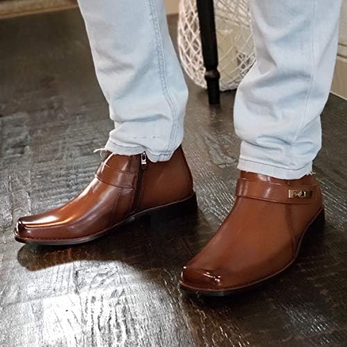 Jazame Majestic Men's 38901 Ankle High Square Toe Casual Dress Boots, Brown, 6.5 | Image 5