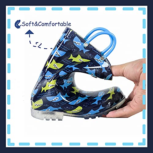 Image of Outee Toddler Kids Adorable Lightwight Waterproof Rain Boots Light Up by Steps