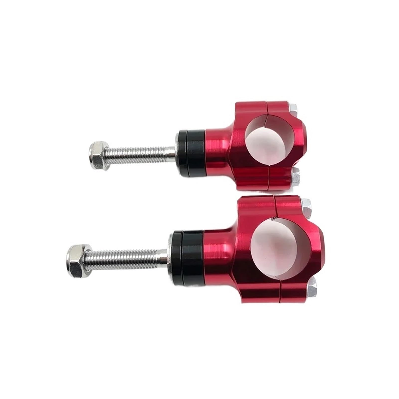 EHYSYN Motorcycle Handlebar Clamp CNC Aluminum Alloy Bar Clamps 1 1/8" 28mm HandleBar Riser(10mm Red)
