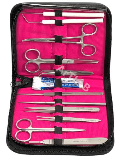 New Premium Stainless Steel Biology Lab/Anatomy/Medical Student Dissection Kit Set - Scalpel Knife Handle,Blades, Forceps, Scissors And Tweezers- Medical Students And Veterinary (Set Of 27 Each) #TOP7