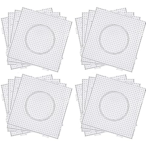 BANCHELLE Fuse Beads Boards 5mm, PegBoards Plastic Kits Large Square Clear, 12 PCS Cover