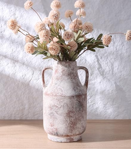 FancyPlus Ceramic Flower Vase with Handles, 11 in...