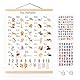 BORISCA ABC Poster für Kinder 30x40 cm, Lernposter Kinder Alphabet Zahlen Poster Schreiben Lernen Buchstaben Grundschrift, Alphabet und Zahlen Poster für Einschulung Kindergarten Grundschule Vorschule
