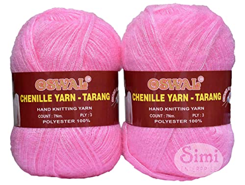 Image of Oswale 3 Ply Knitting Yarn Wool, Pink 600 gm Best Used with Knitting Needles, Crochet Needles Wool Yarn for Knitting. by Oswale