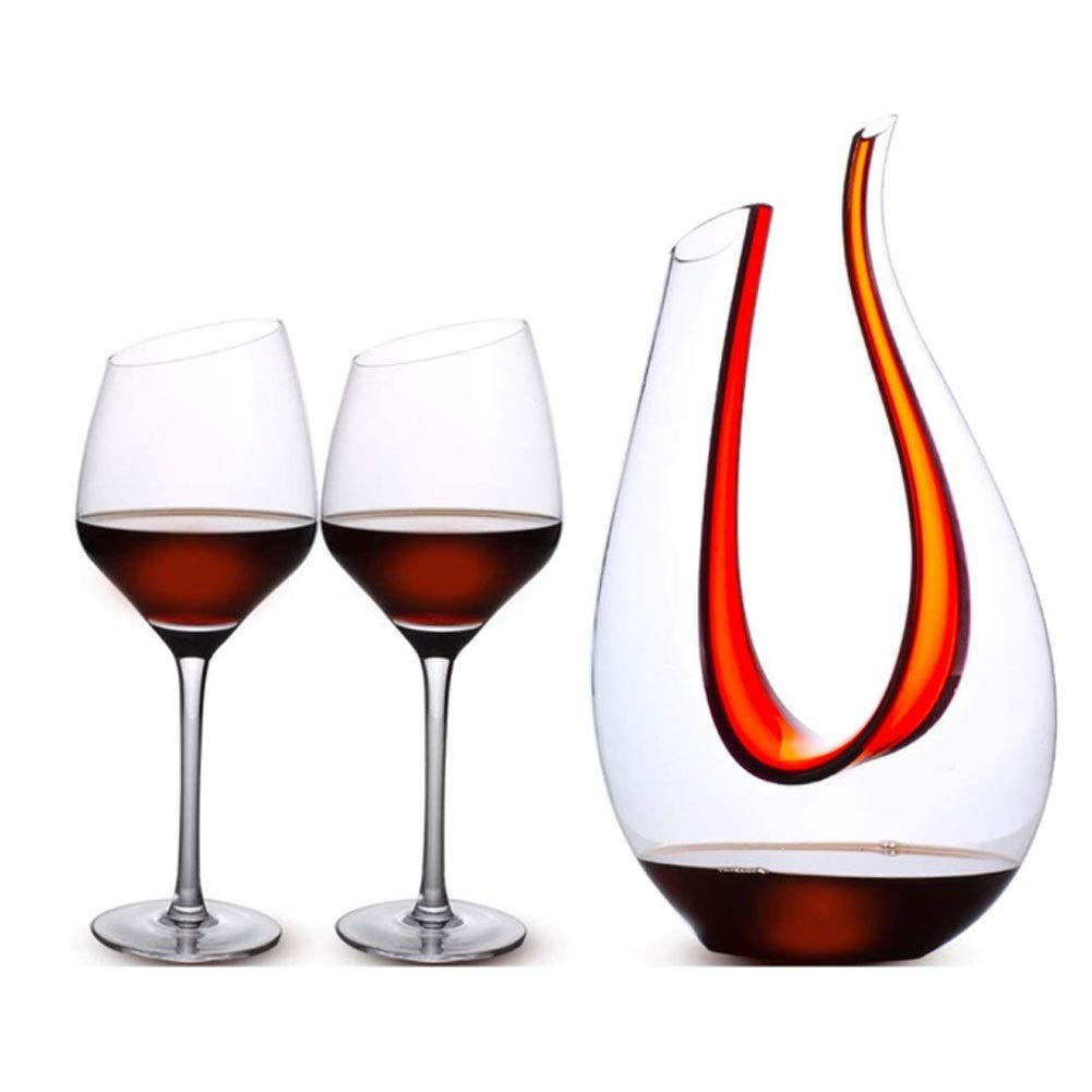 Dicker Weindekanter, Kristall-Dekanter-Set 1500 ml mit 450 ml Whisky-Weinglas