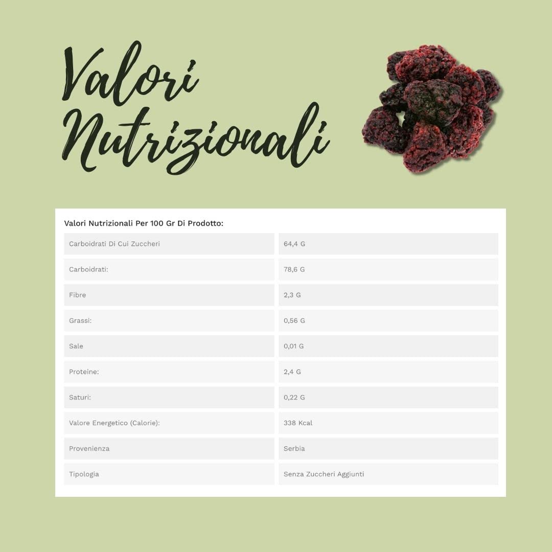 NATURA D’ORIENTE – More Disidratate Senza Zucchero, Ideali Per Snack e dolci - Frutta Secca – Senza Conservanti e Coloranti - 500g