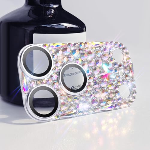 Protecteur objectif iPhone 17 Pro diamant pailleté verre trempé 9H coque métal