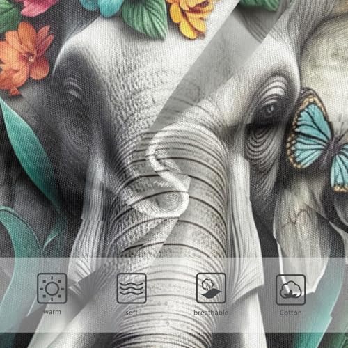 Elephant Flowers Butterflies Gray Girl Panties Cute Girls Underwear Toddler Cotton Bright Underpants Briefs 2t3