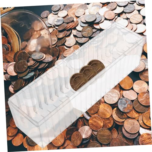 Caja plástica transparente para monedas con 20 ranuras miniatura 2