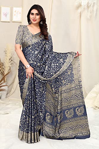 Image of MIRCHI FASHION Saree for Woman Chiffon Madhubani Print | Breathable Comfortable Printed Saree for Office and Regular Use (Available in 15 Designs)