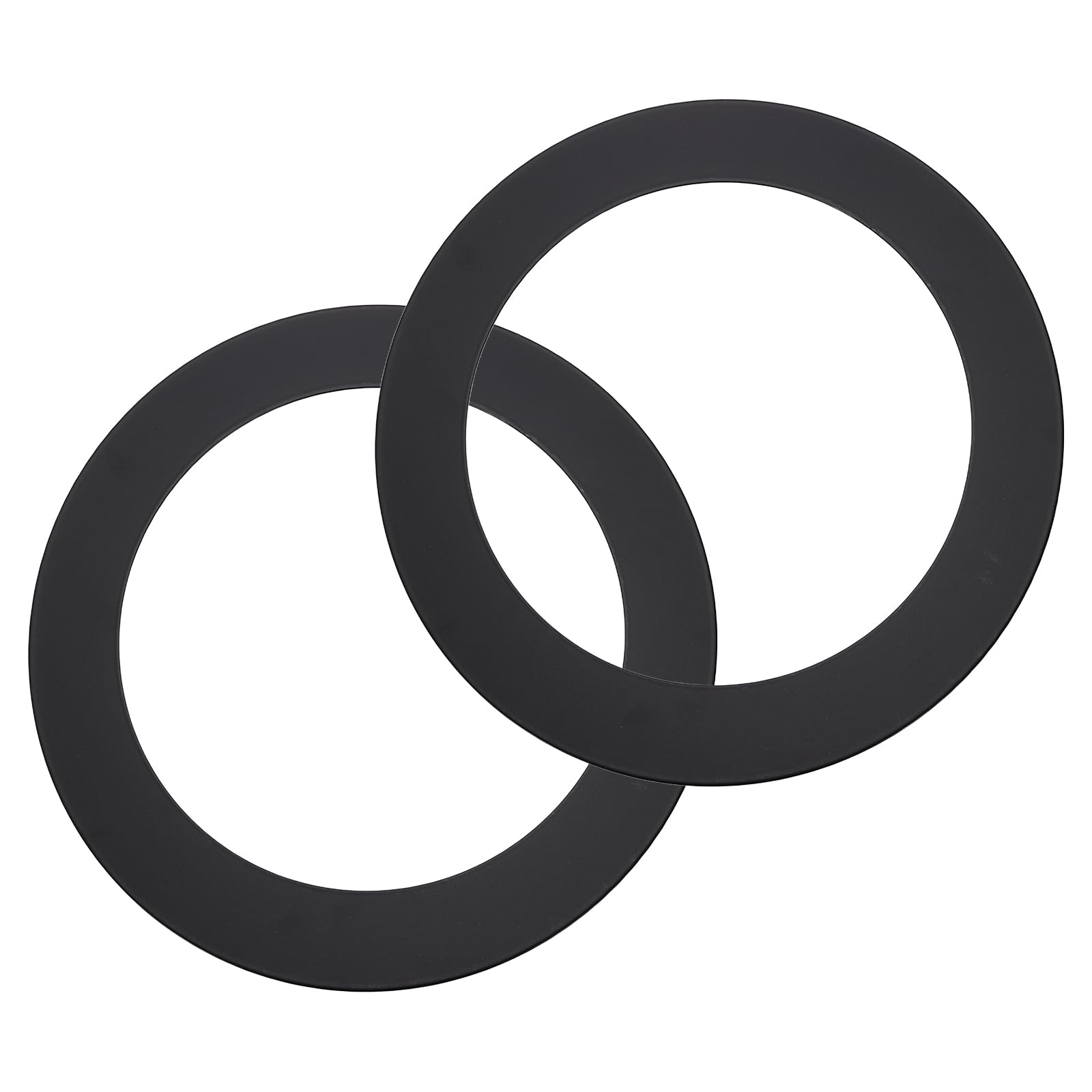 sourcing map 2 Pack Goof Rings for 7" Recessed Lights, 7" ID 8.7" OD Steel Flat Goof Trim Ring Can Light Cover Plate Flush Mount Can Converter for Ceiling Wall Hole Decorative, Matte Black
