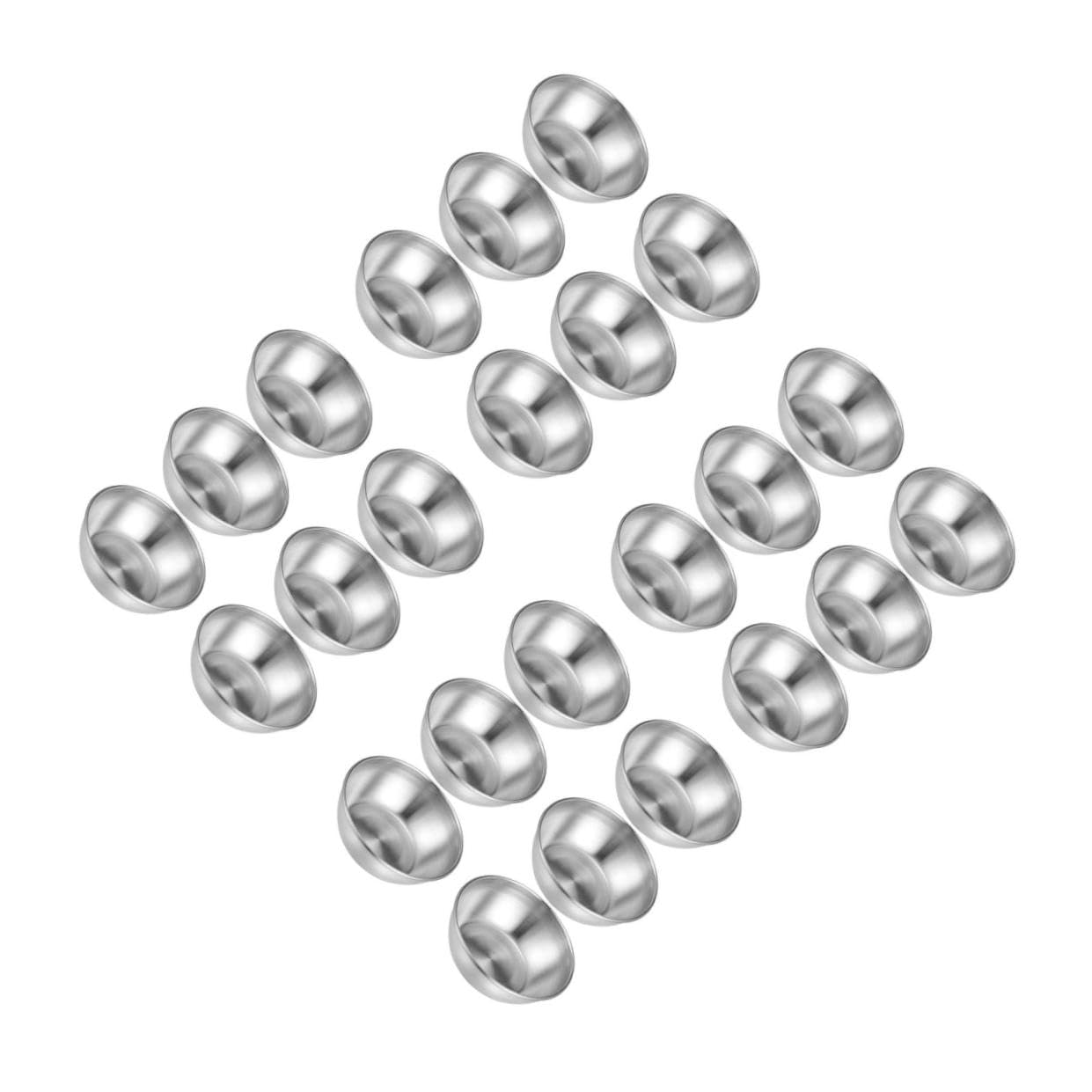 Didiseaon 4 Set Mini Piatti Tazze Di Salsa Di Immersione Cibo Insalatiera Insalatiere Contenitori Scatole Per Condimenti Piccole Scatole Di Condimento Acciaio Inossidabile Silver 6 Pezzi * 4